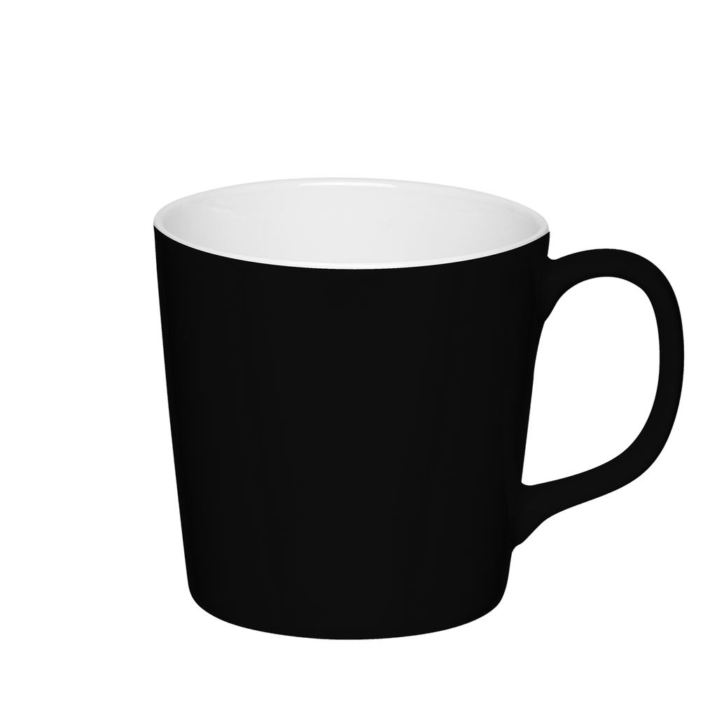 schwarzer Kaffeepott matt aus Porzellan