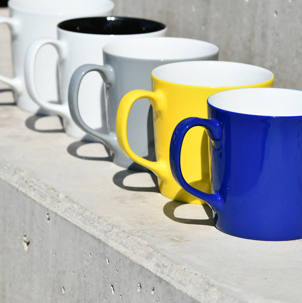 XXL Kaffeepotts in weiß, grau, blau und gelb 500 ml - Mahlwerck