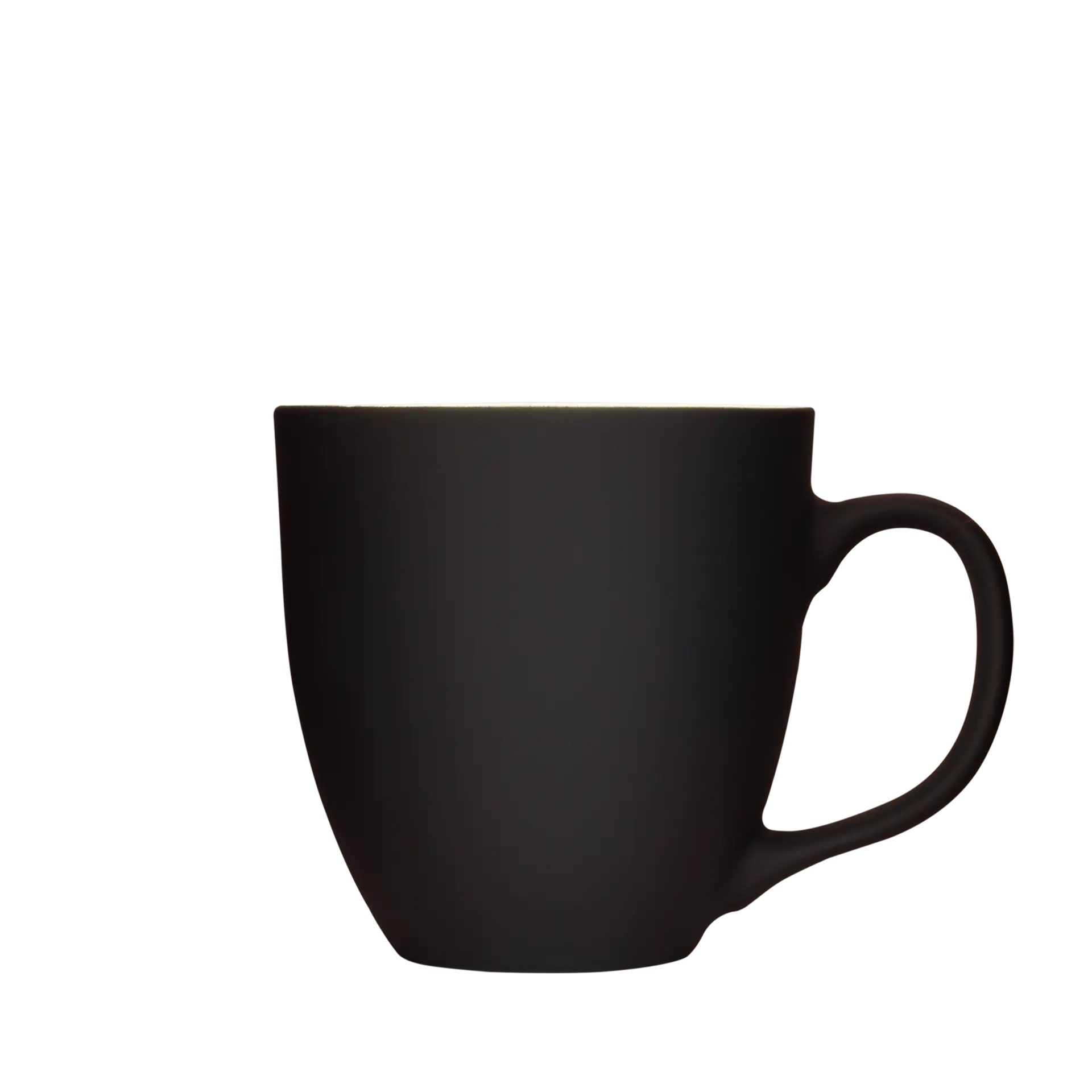 grosse milchkaffee-tasse matt-schwarz 450ml 