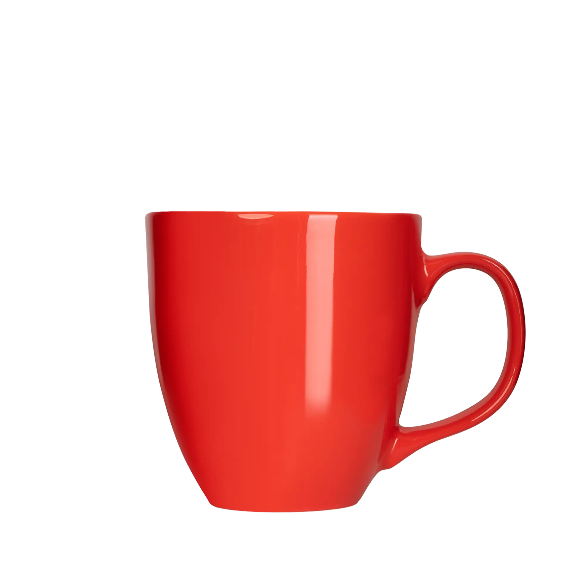 rote cappucino-tasse mit glaenzender oberflaeche in xxl 450ml