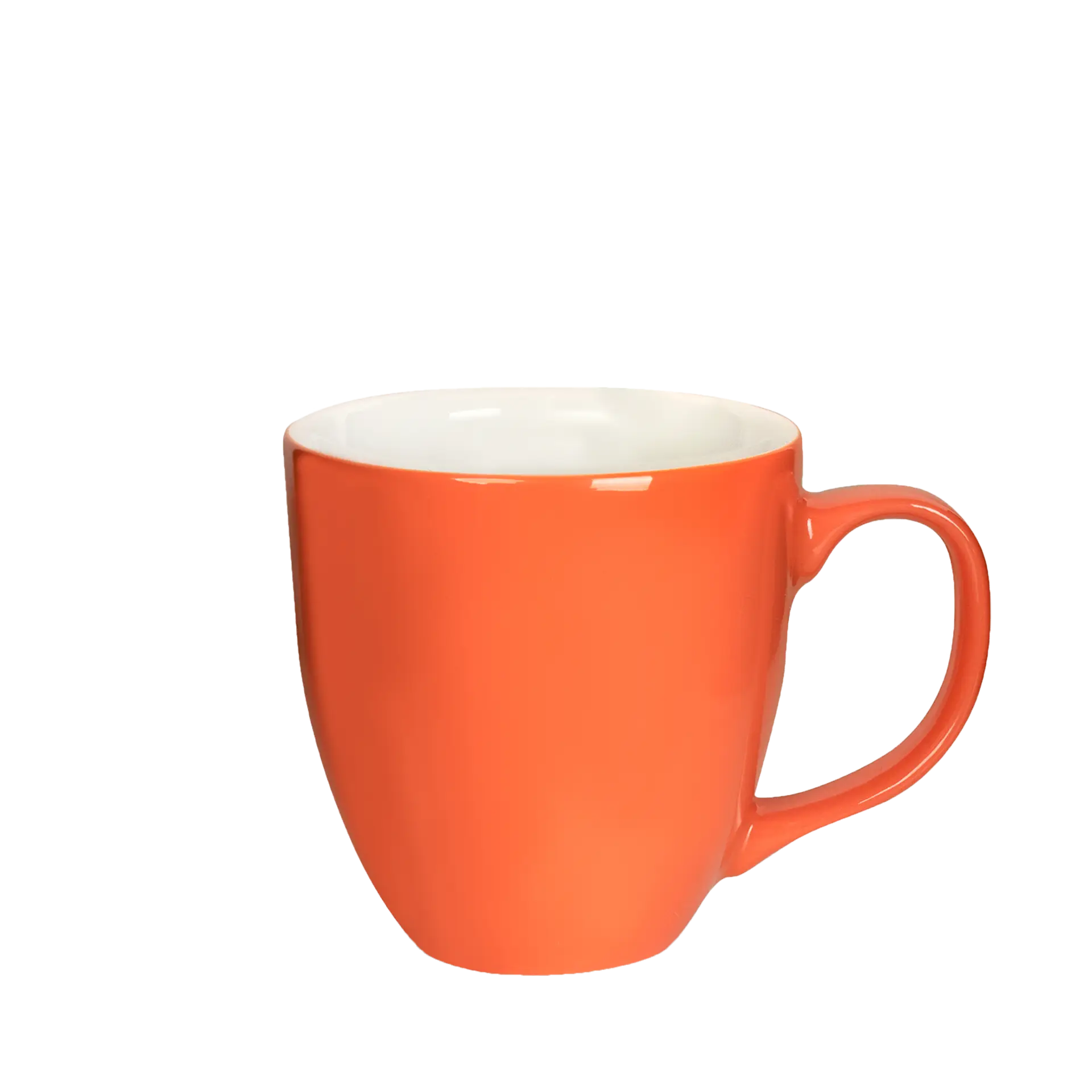 orangener jumbo-becher mit henkel 450ml