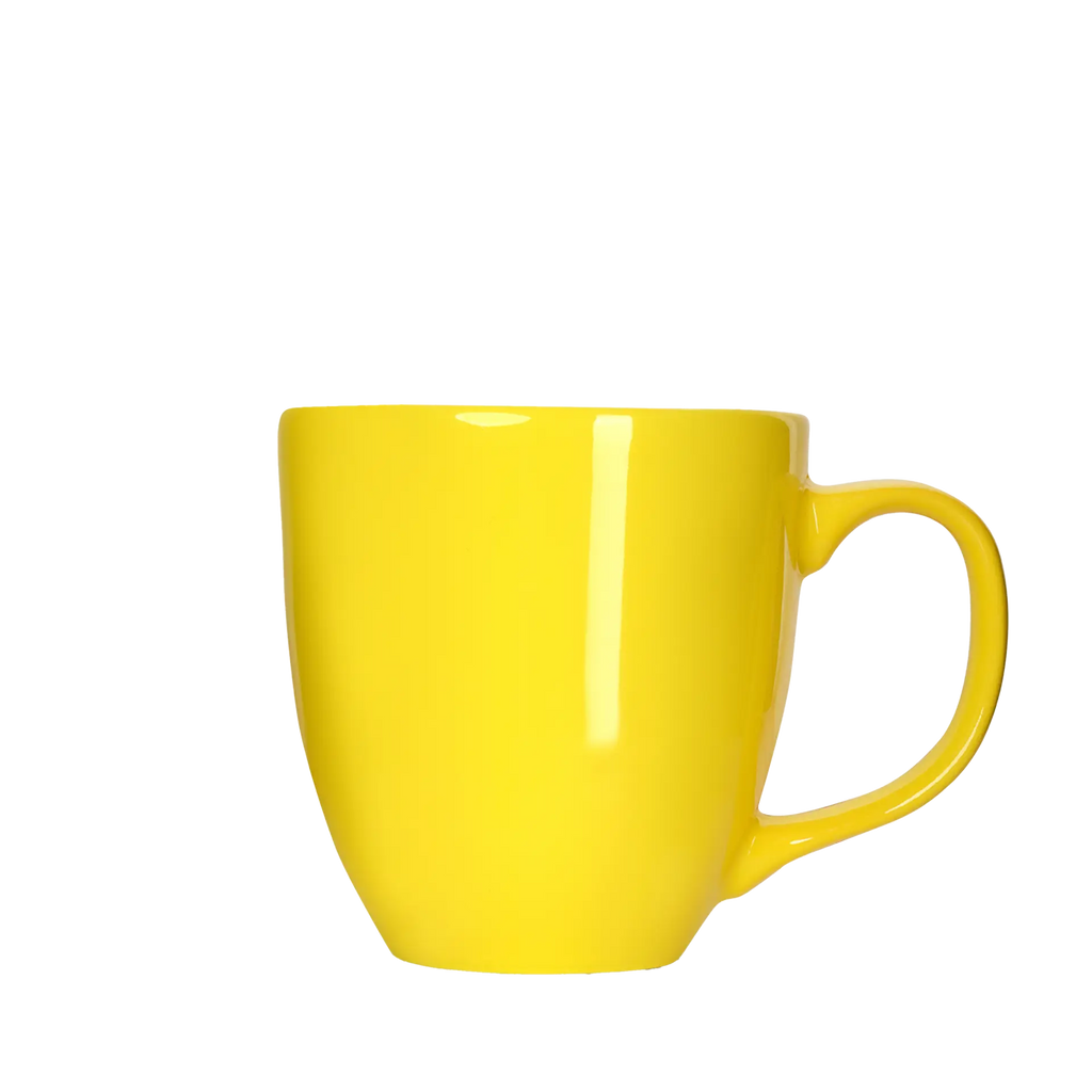 schoene porzellan-tasse in gelb 450ml