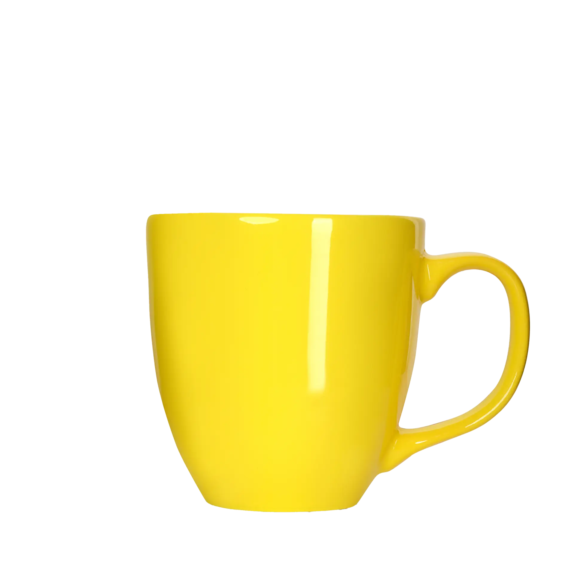 schoene porzellan-tasse in gelb 450ml