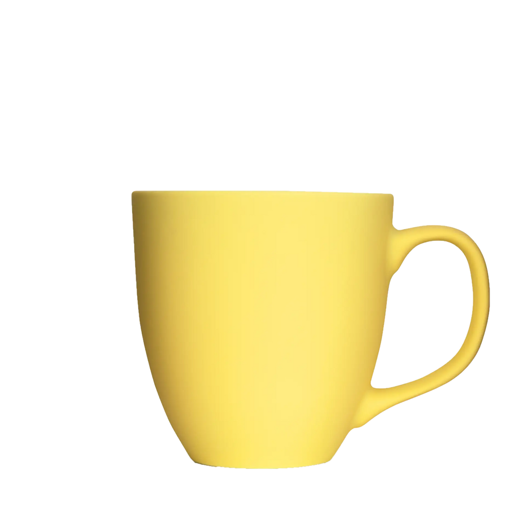 grosse latte-macchiato-tasse in zitronen-gelb 450ml