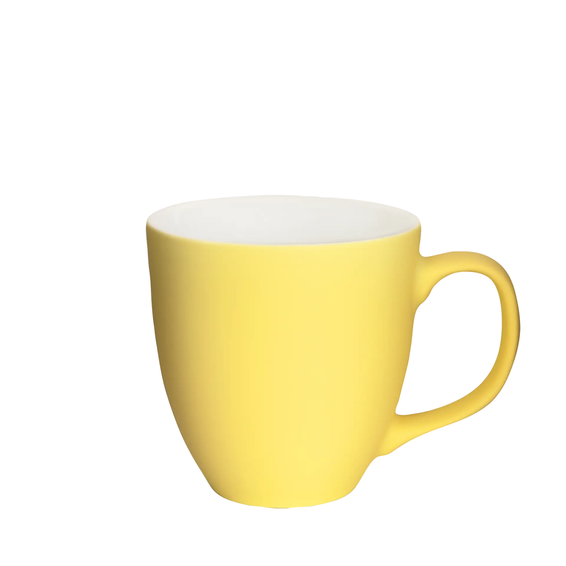 gelber buero-becher in matt 450ml