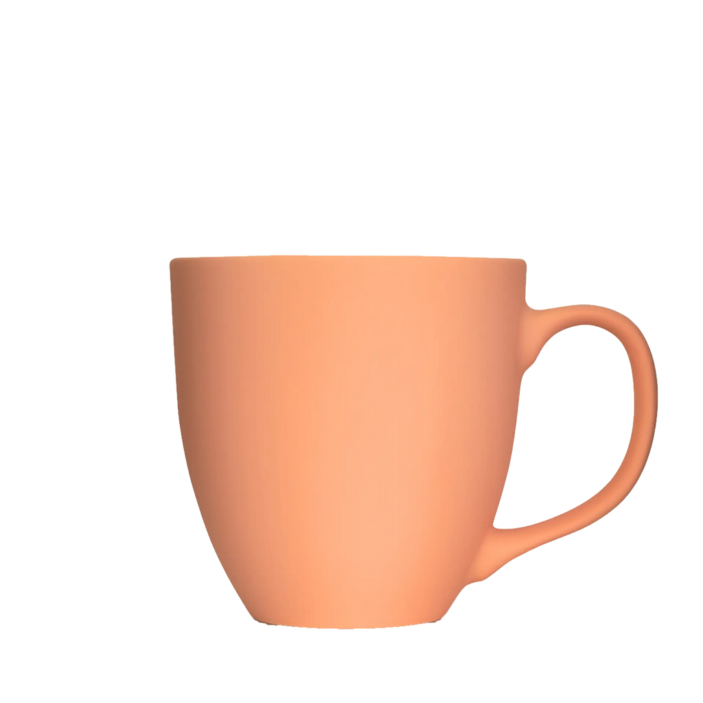 matte geschenk-tasse in peach 450ml