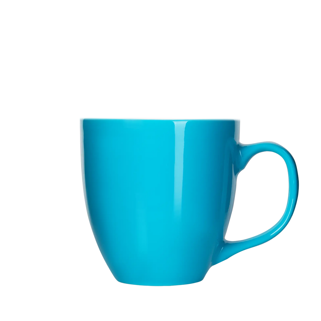 nachhaltige keramik-tasse in knalligem blau 450ml