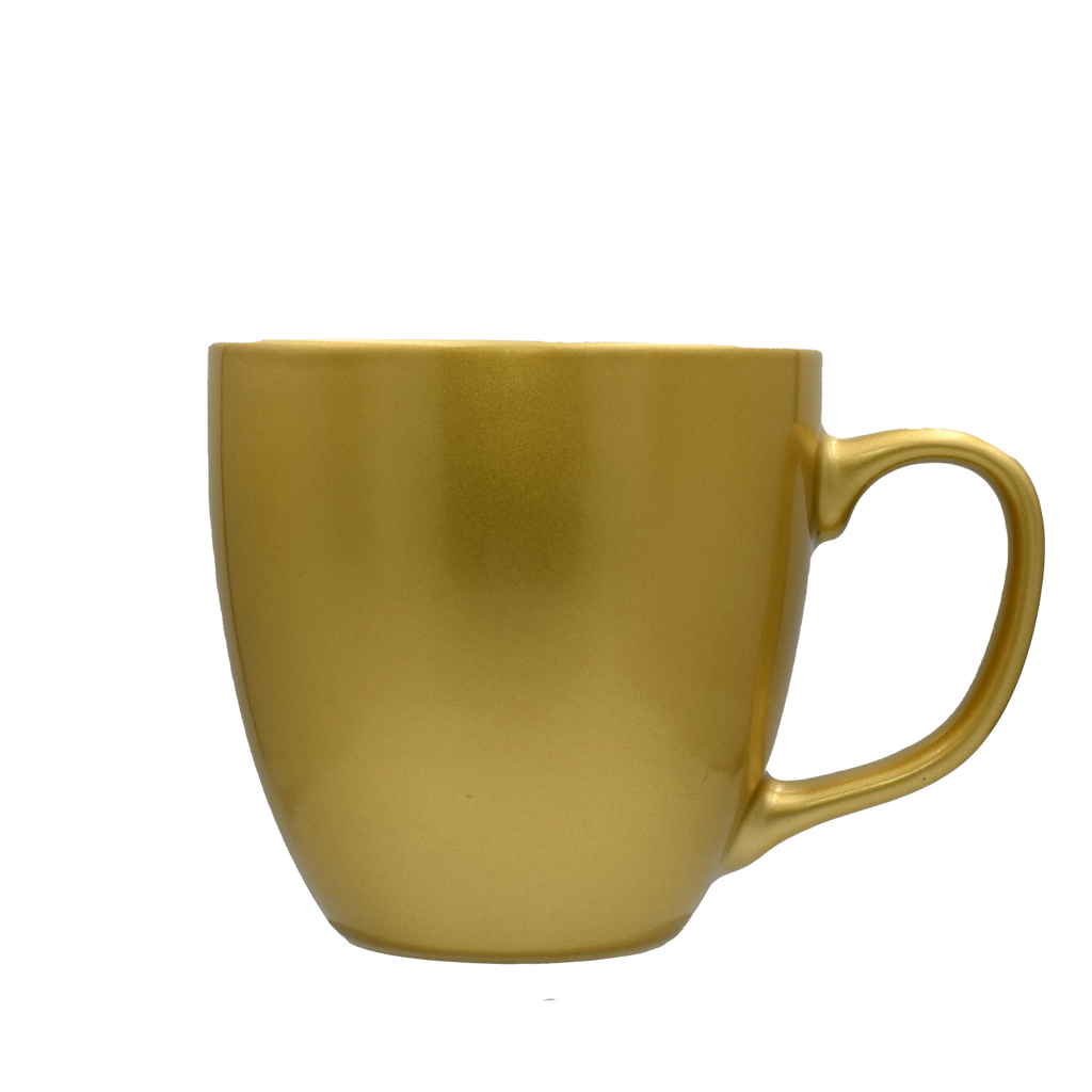 große Tasse aus Porzellan gold glänzend