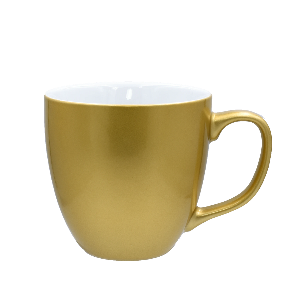Jumbotasse aus Porzellan Gold glänzend