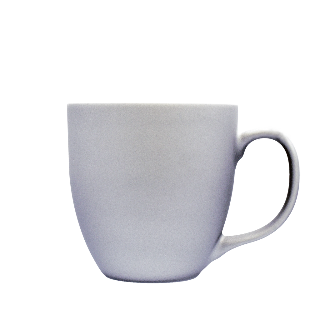 Jumbo Tasse aus Porzellan im matten Silber