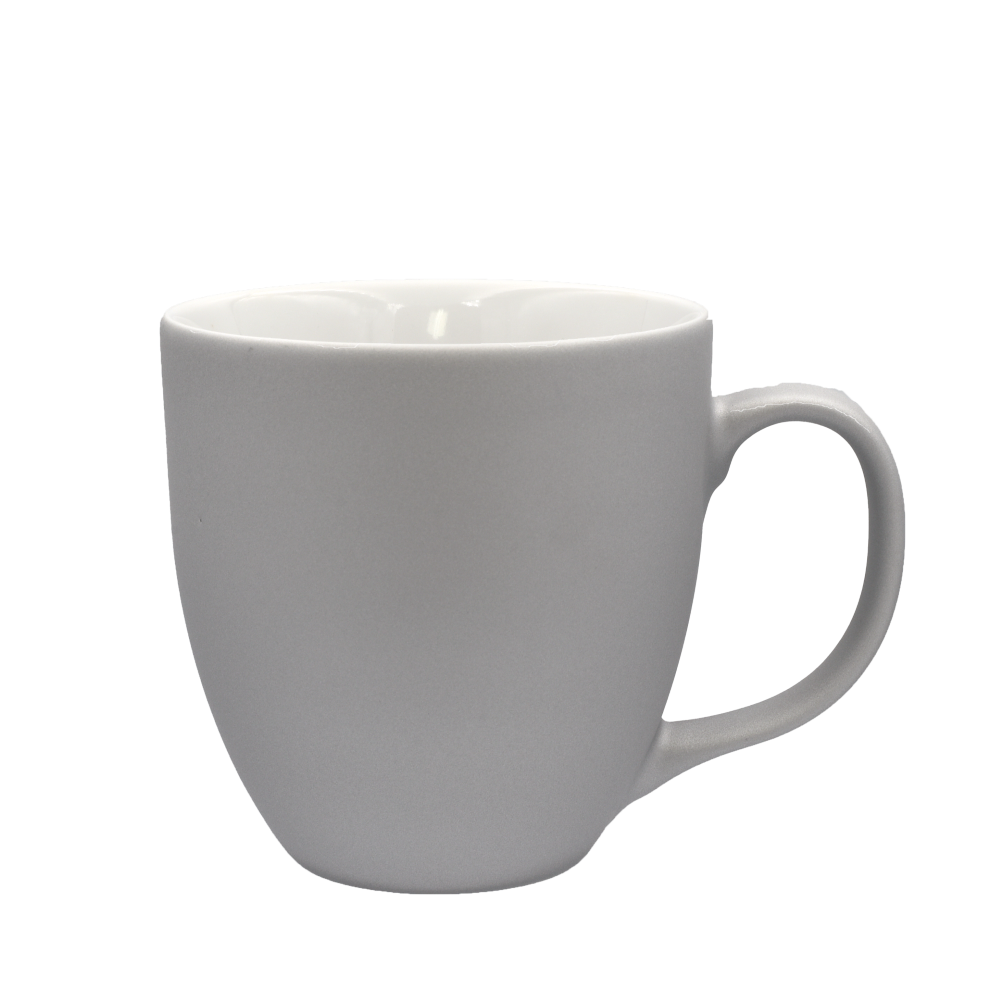 Jumbo Tasse aus Porzellan im matten Silber 400 ml