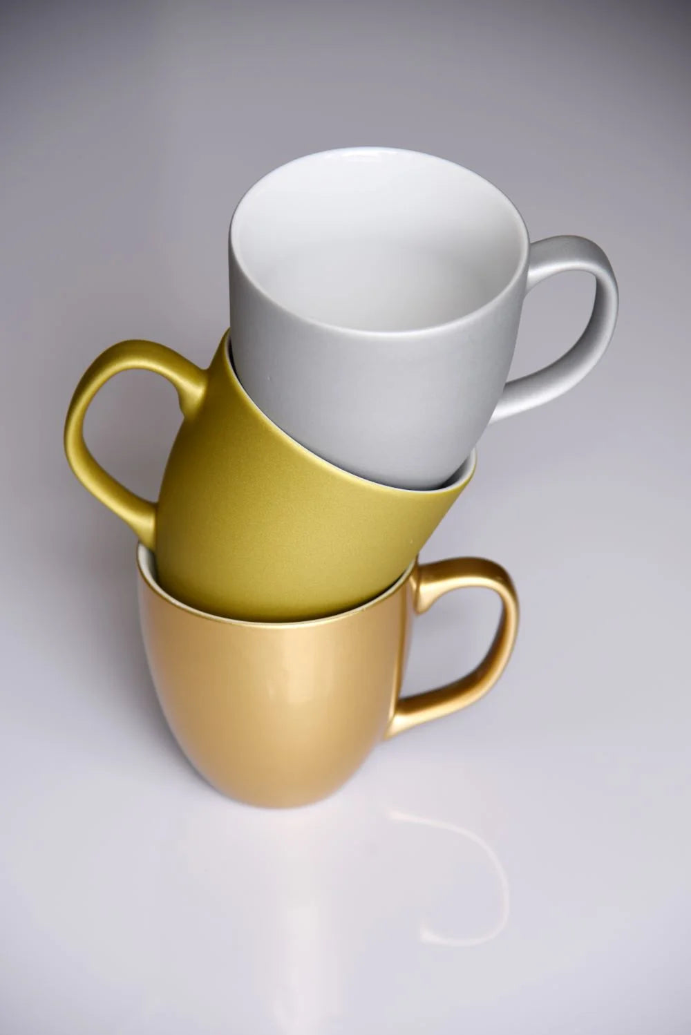 Jumbotassen in metallic Farben Gold und Silver