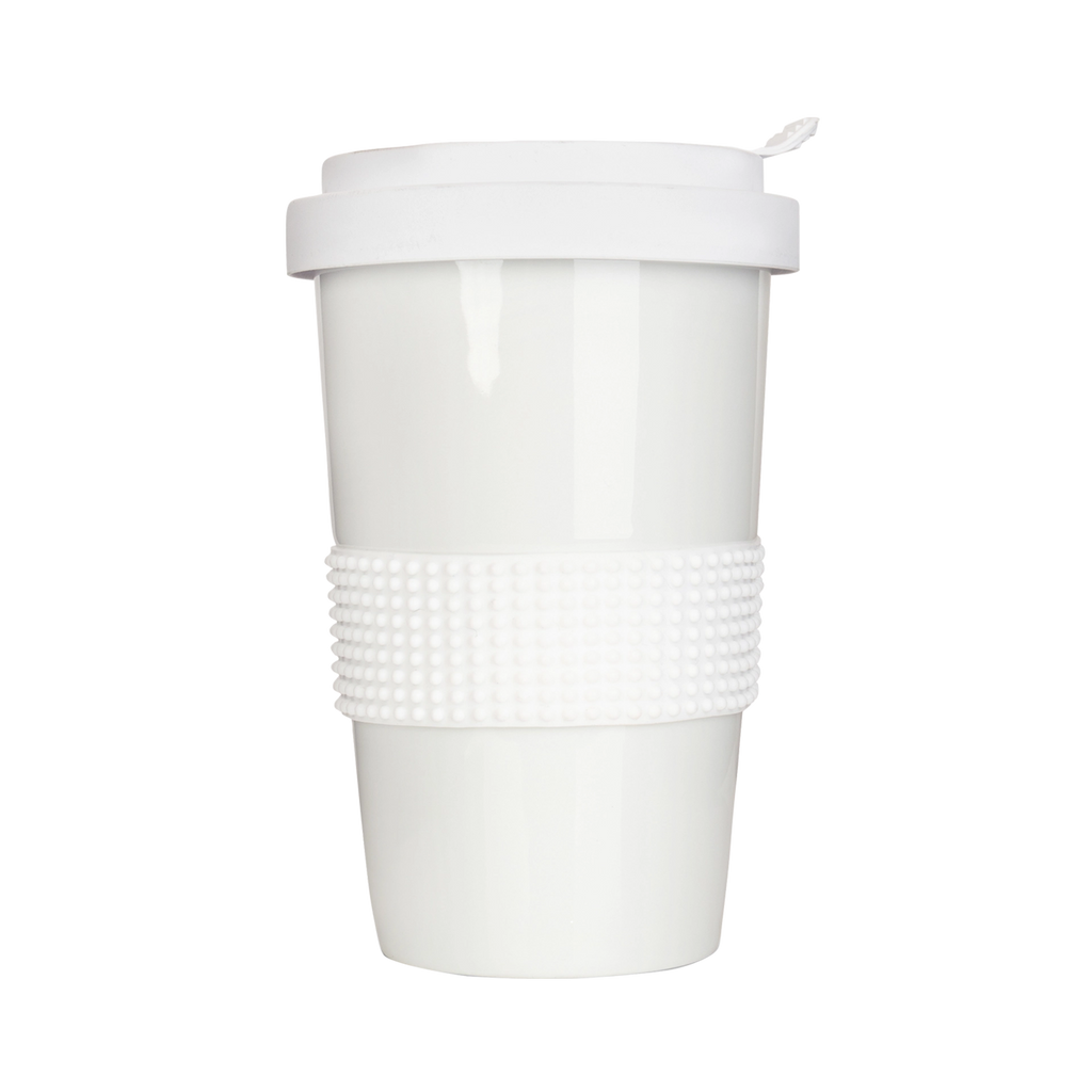 weisser kaffee-becher aus porzellan 400ml