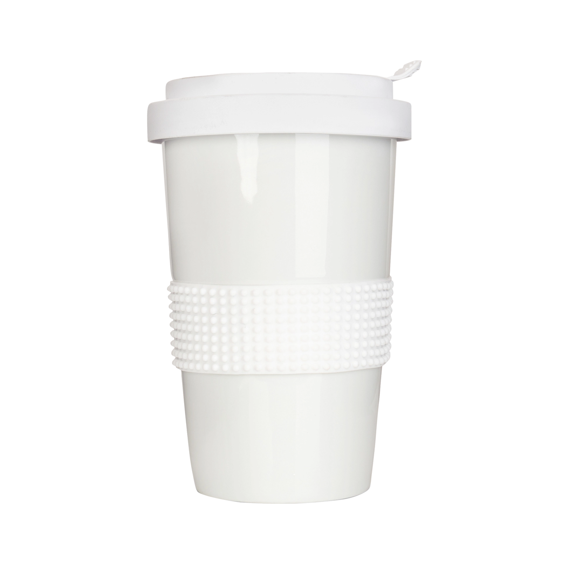 weisser kaffee-becher aus porzellan 400ml