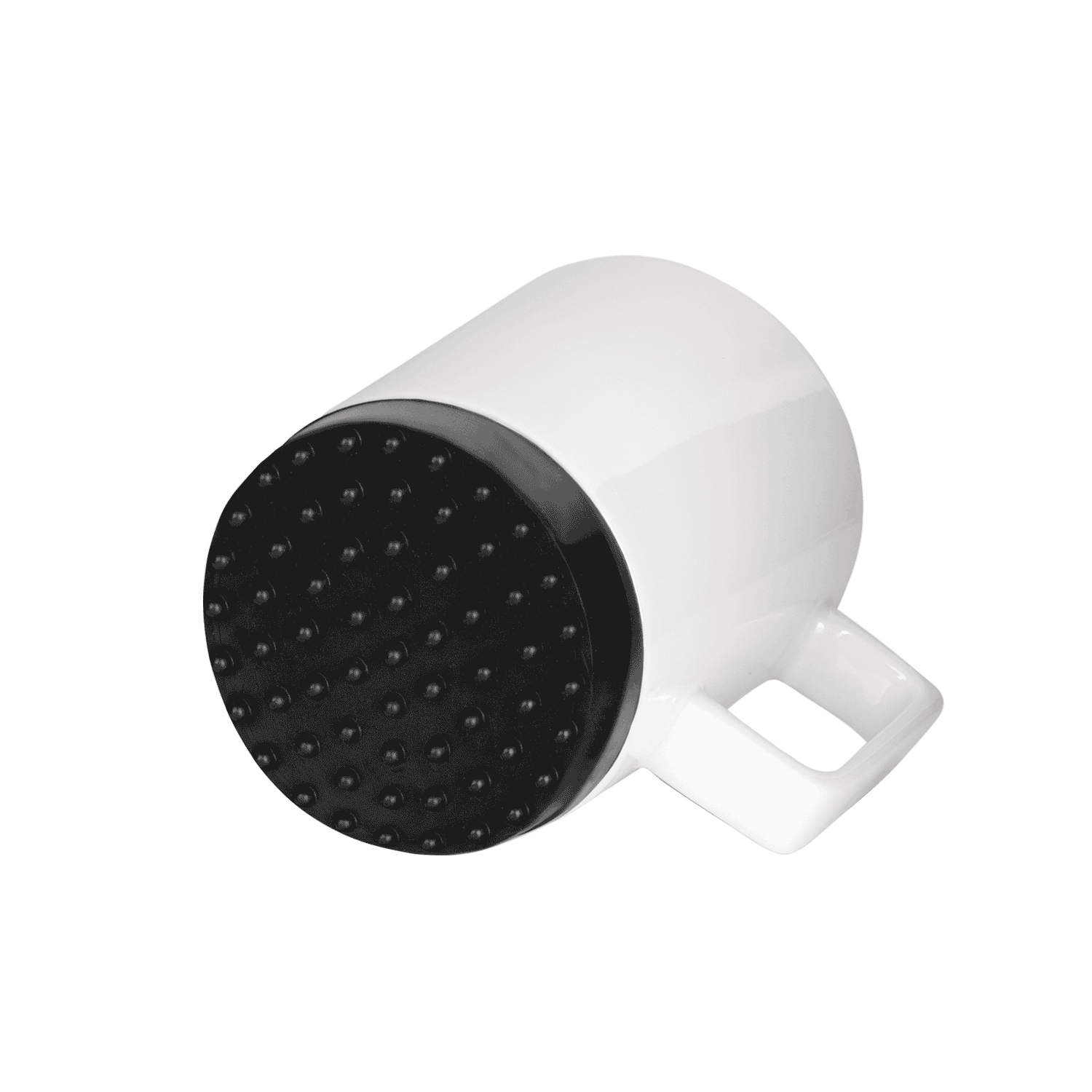 weisser buero-tasse mit henkel und schwarzer untertasse 350ml