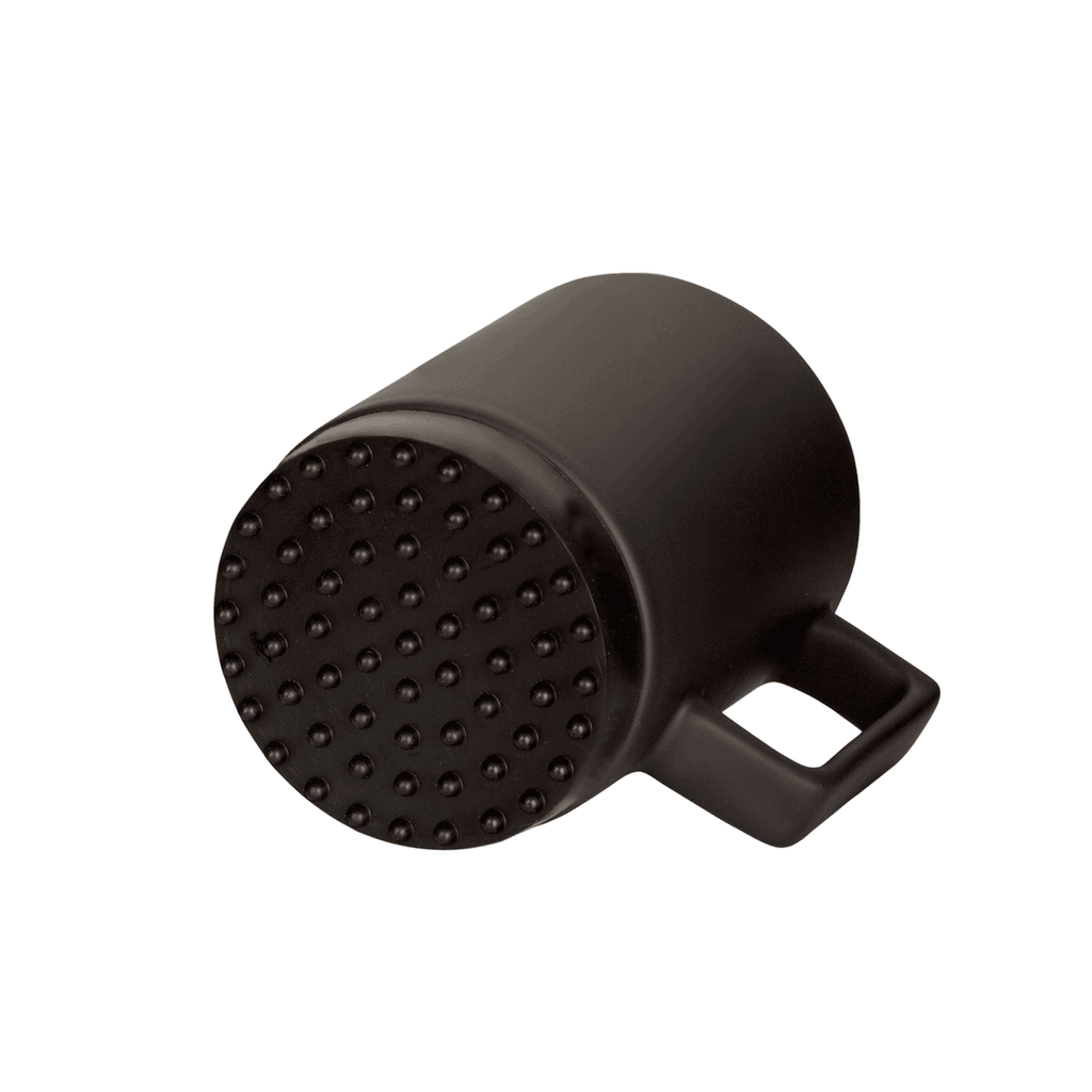 schwarze keramik-tasse  mit untertasse aus gummi 350ml