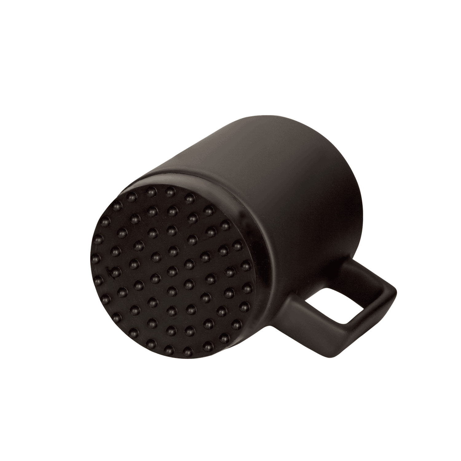 schwarze keramik-tasse  mit untertasse aus gummi 350ml