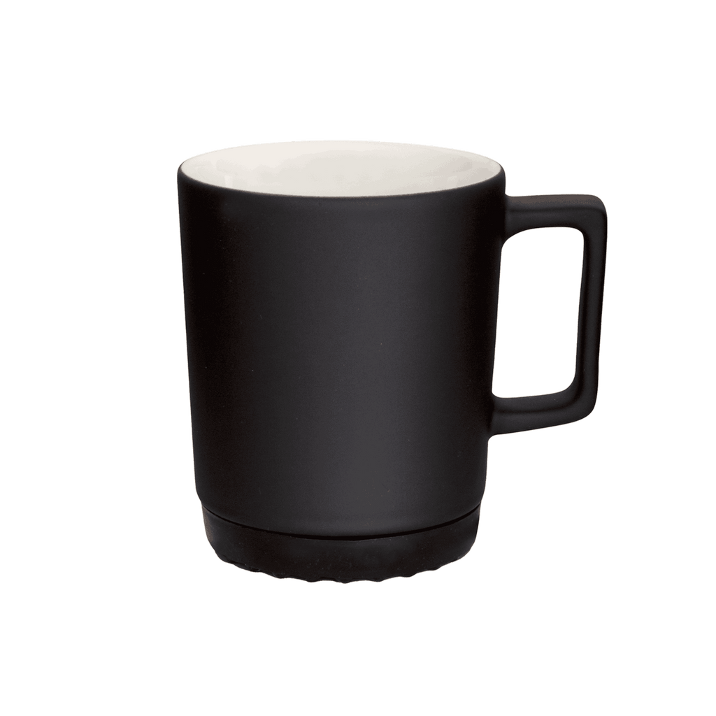 elegante tee-tasse in kraeftigem schwarz mit untertasse 350ml