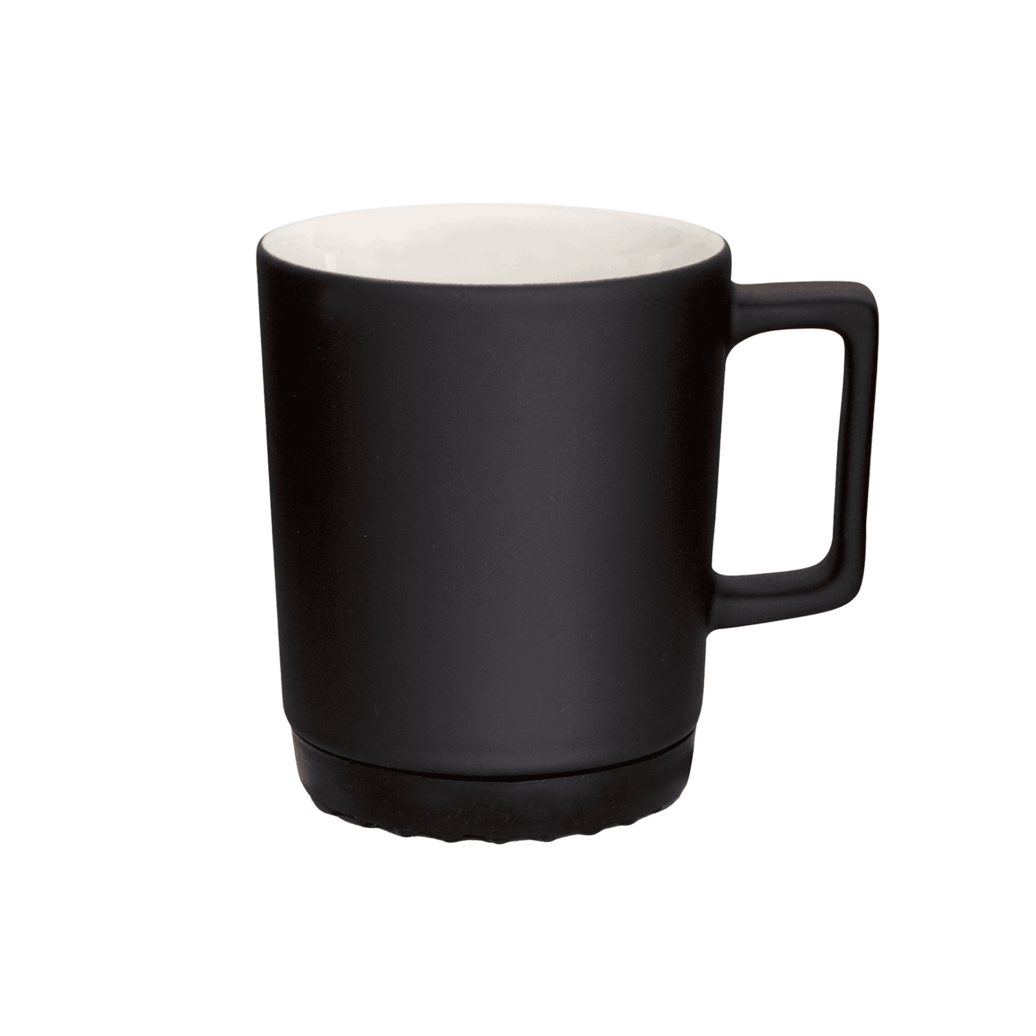 elegante tee-tasse in kraeftigem schwarz mit untertasse 350ml