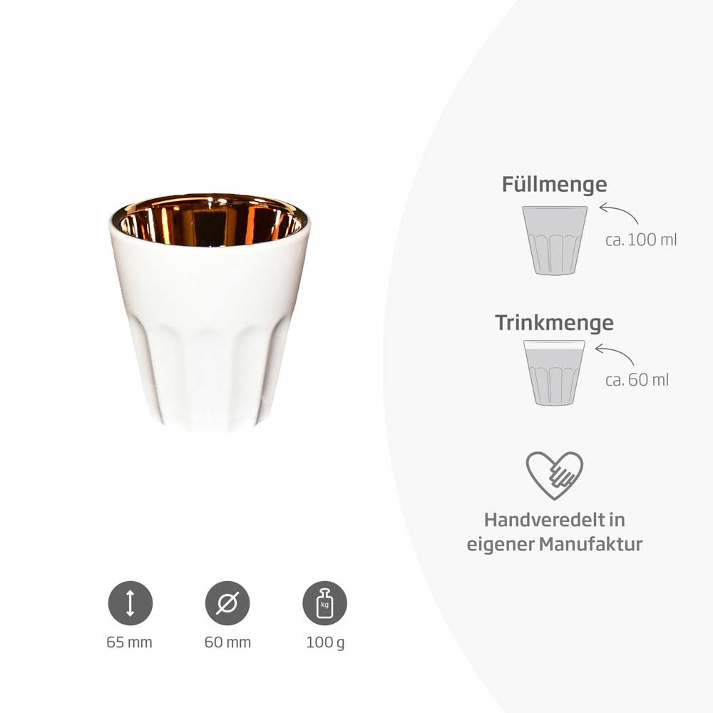 Produkteigenschaften des weißen French Taste Espressobechers mit Gold
