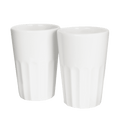 Modernes Latte Macchiato Becher-Set Porzallan - Mahlwerck Manufaktur in edlem weiss 400ml