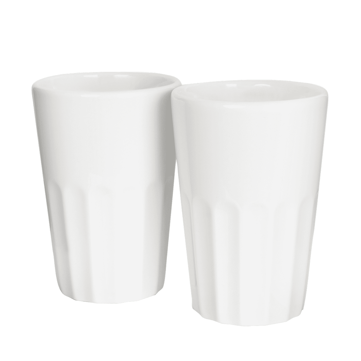 Modernes Latte Macchiato Becher-Set Porzallan - Mahlwerck Manufaktur in edlem weiss 400ml