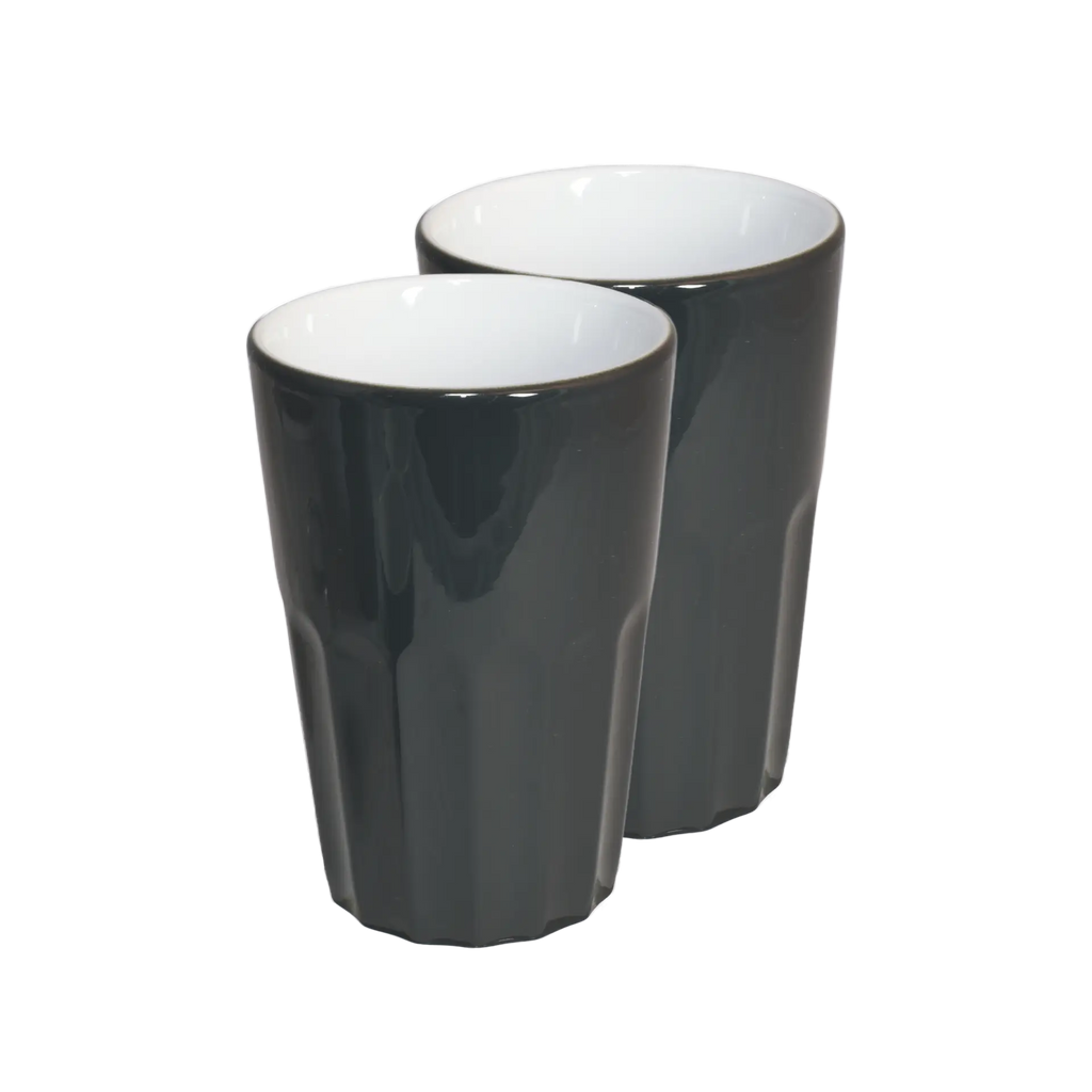 Großes Latte Macchiato Becher 2er Set in Anthrazit | Mahlwerck