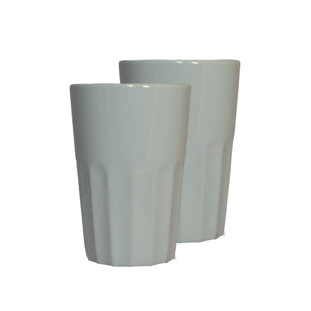 Latte Macchiato Becher ohne Henkel in Hellgrau 400 ml | Mahlwerck Shop