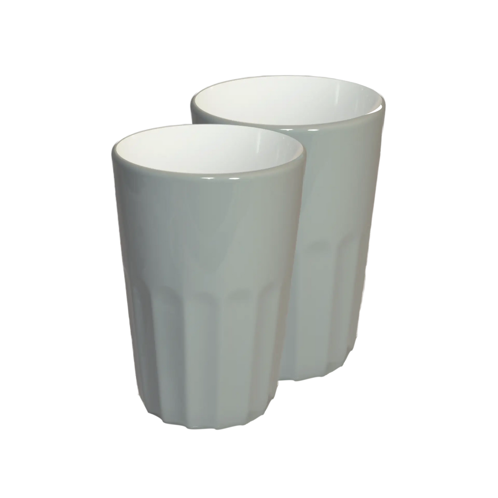 Latte Macchiato Becher ohne Henkel in Hellgrau 400 ml | Mahlwerck