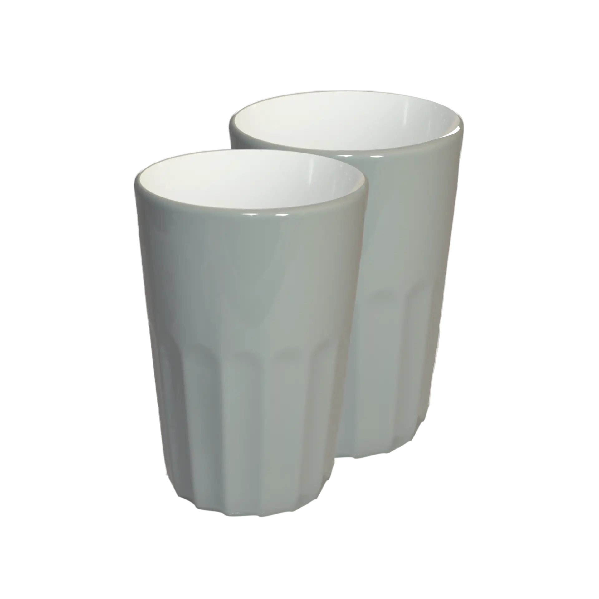 Latte Macchiato Becher ohne Henkel in Hellgrau 400 ml | Mahlwerck
