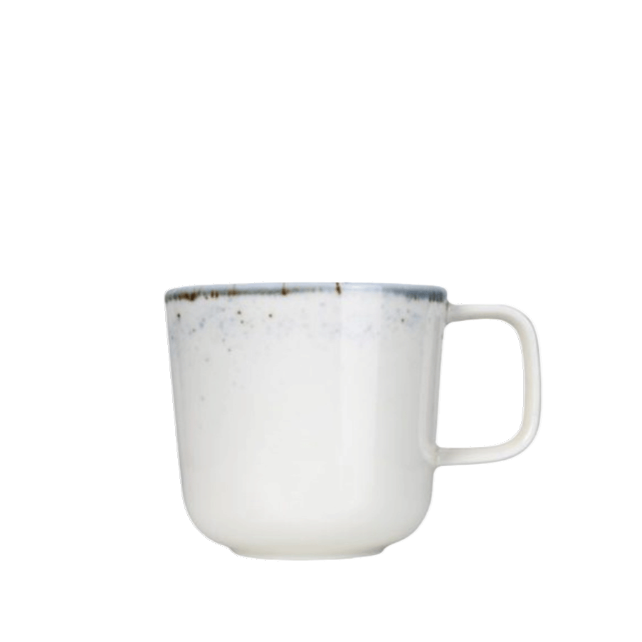 Cremefarbene Designtasse im Vintage Style