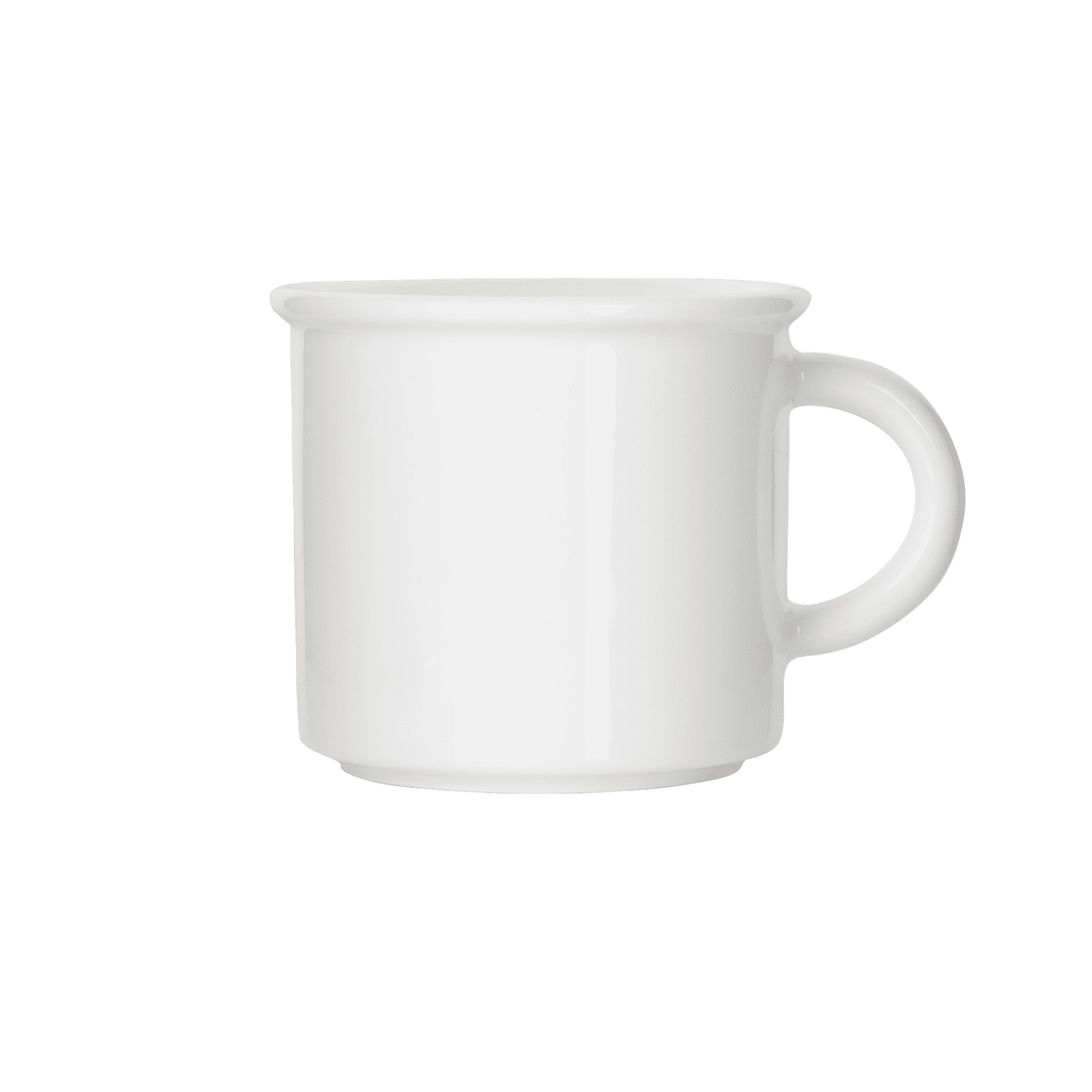 Weiße Retro Tasse aus Porzellan - Mahlwerck Shop