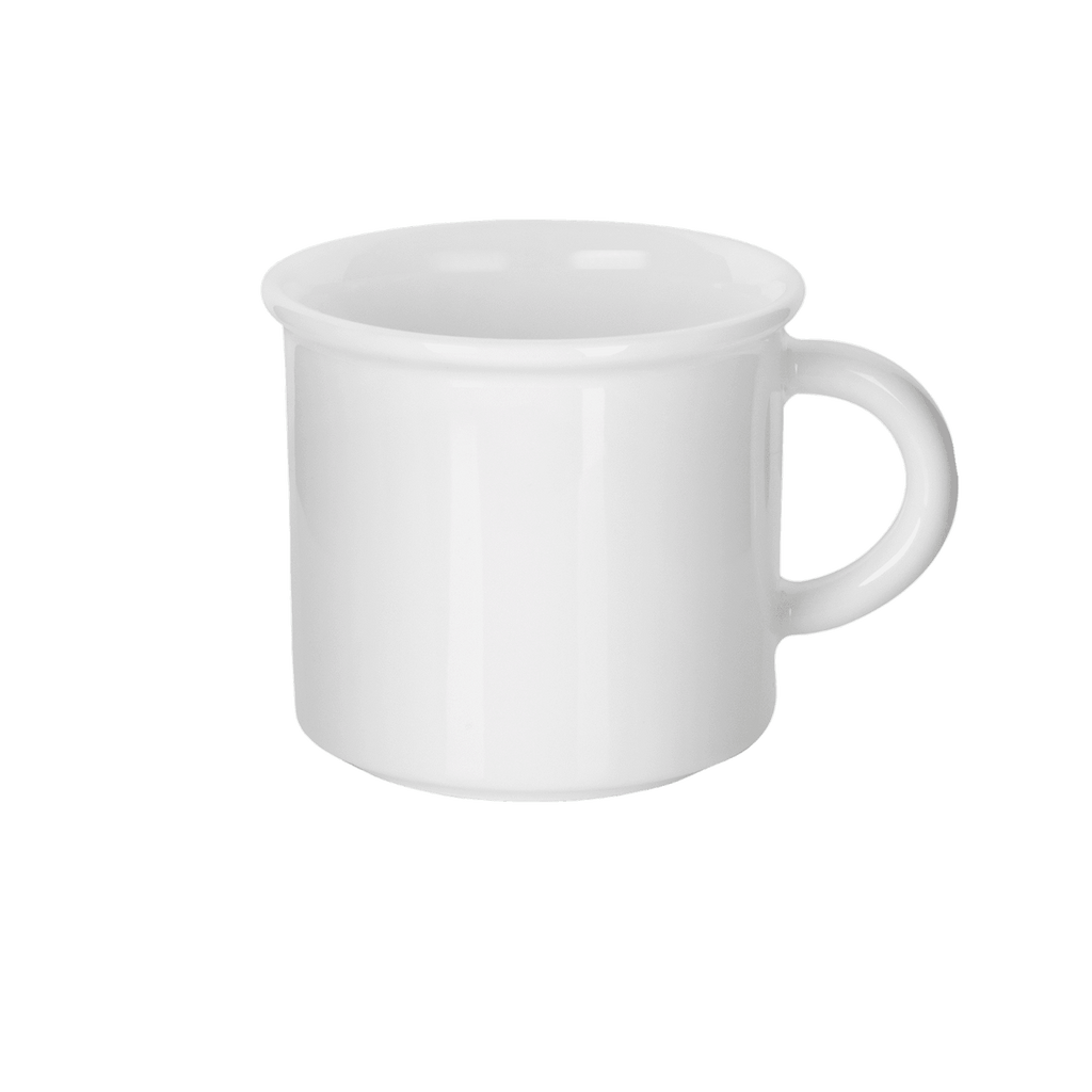 Weiße Retrotasse kaufen - Mahlwerck Porzellan