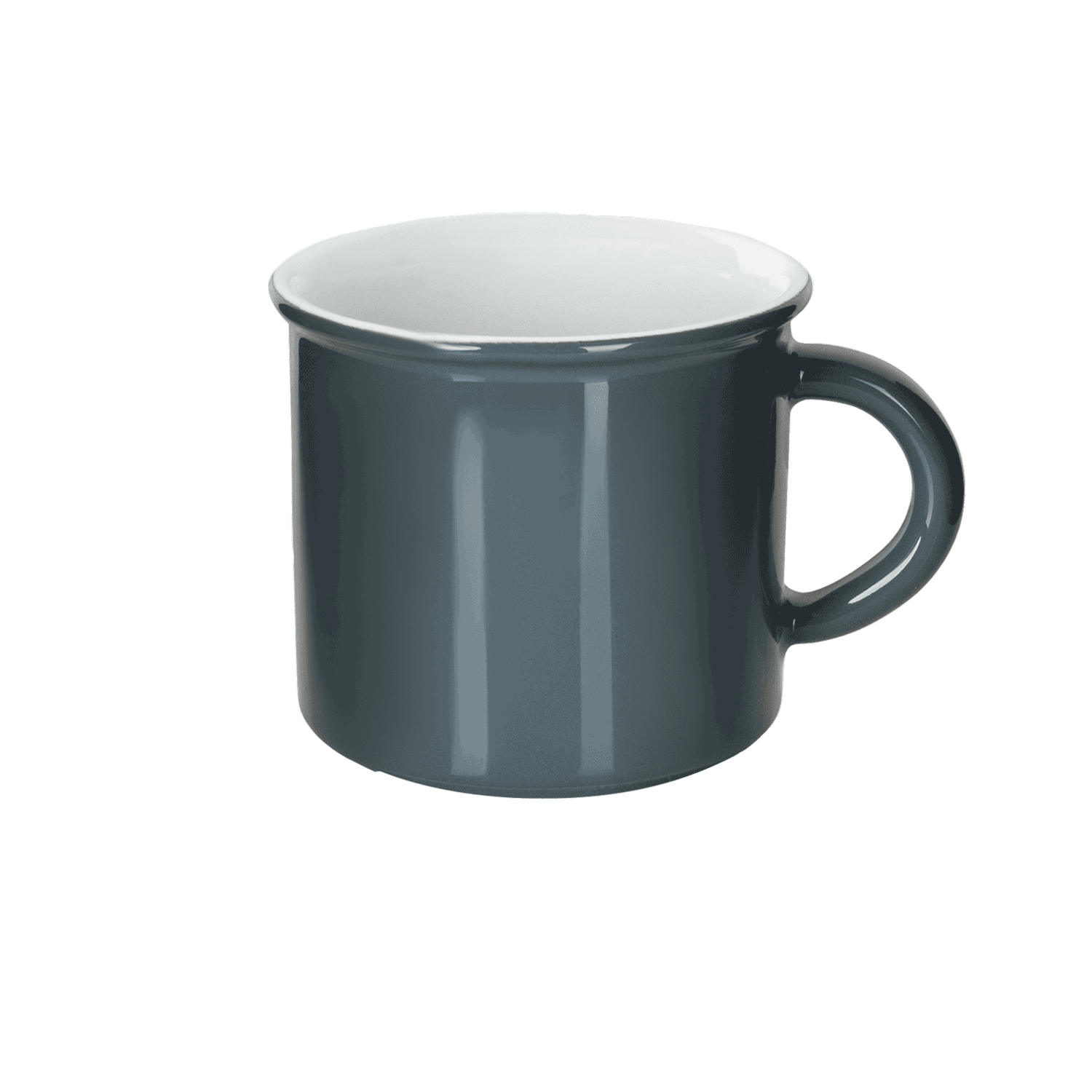 Retro Tasse in Grau - Mahlwerck Porzellan