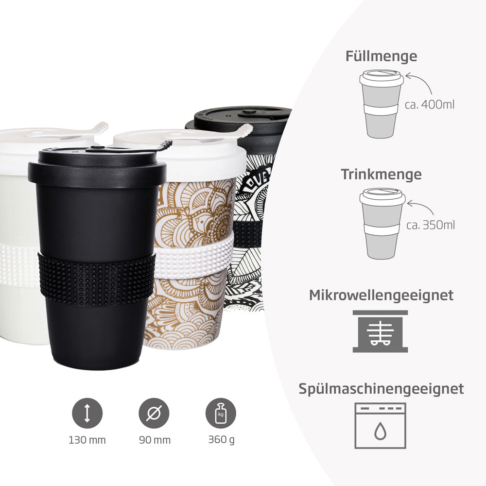 Coffee2Go Becher, Boho, 400 ml