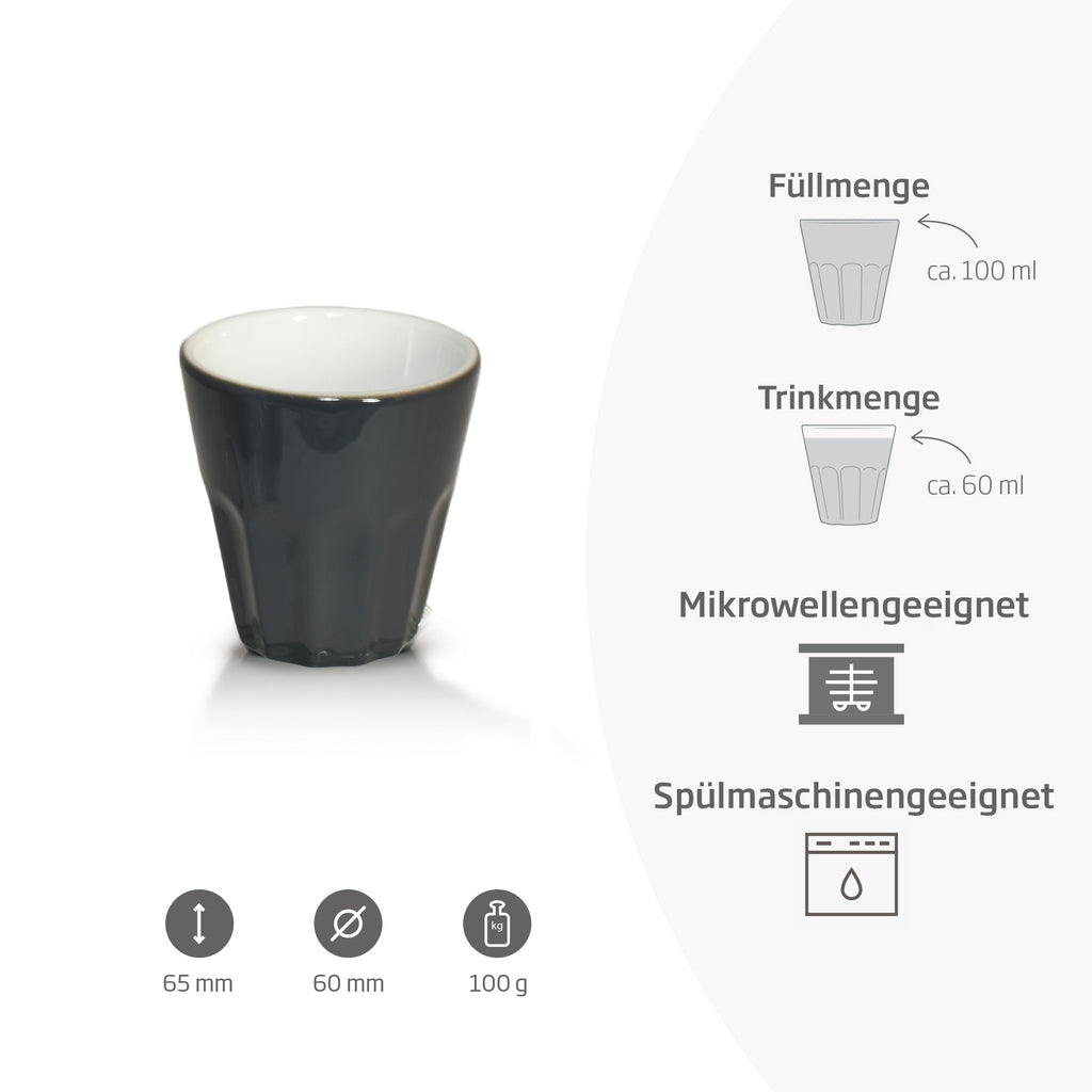 Produkteigenschaften des dunkelgrauen French Taste Espressobechers