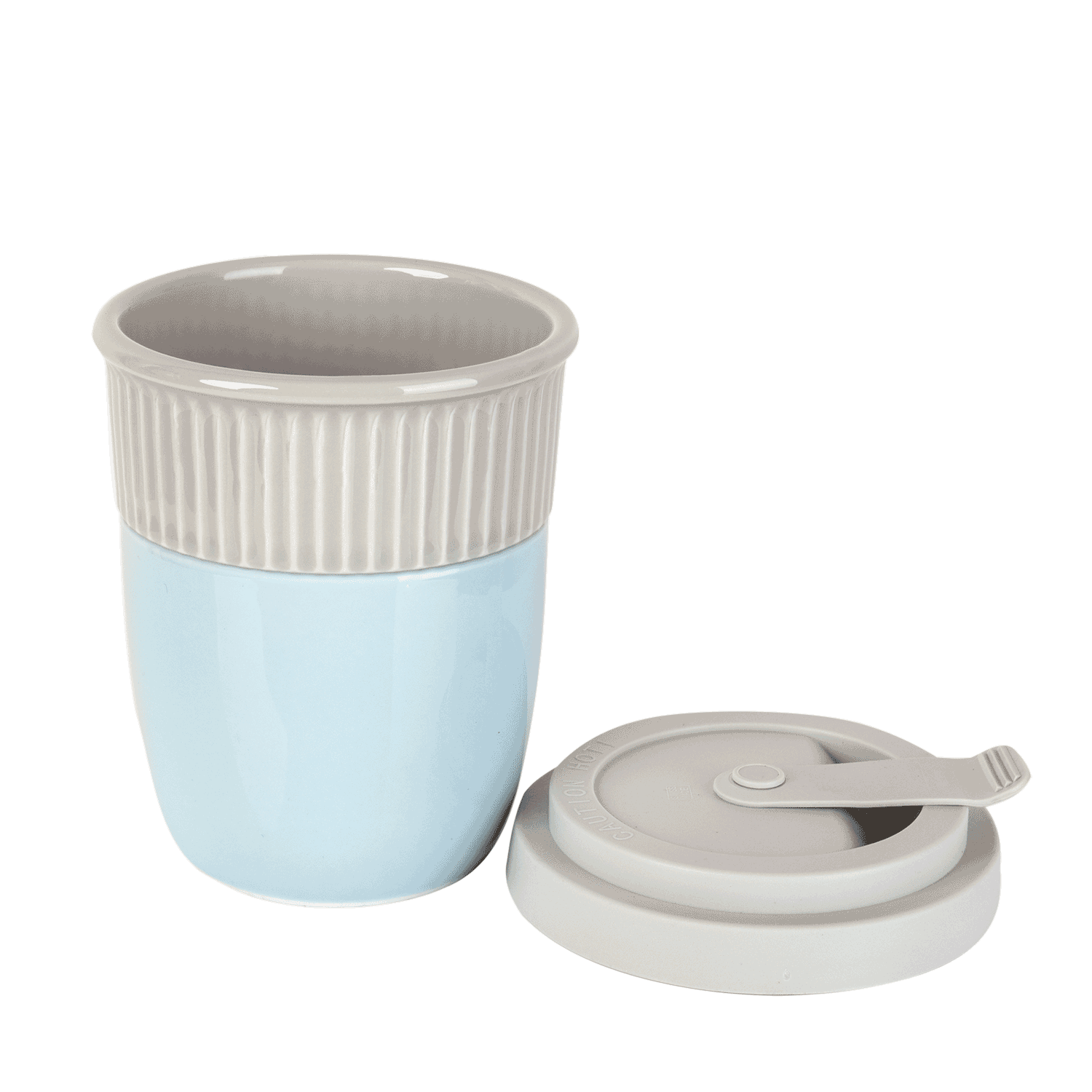 Thermo Kaffeebecher mit Deckel blau