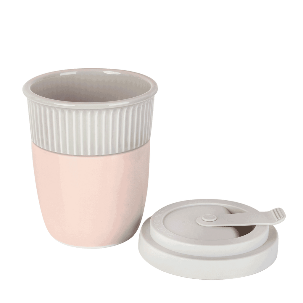 Thermobecher mit Deckel rosa - Mahlwerck
