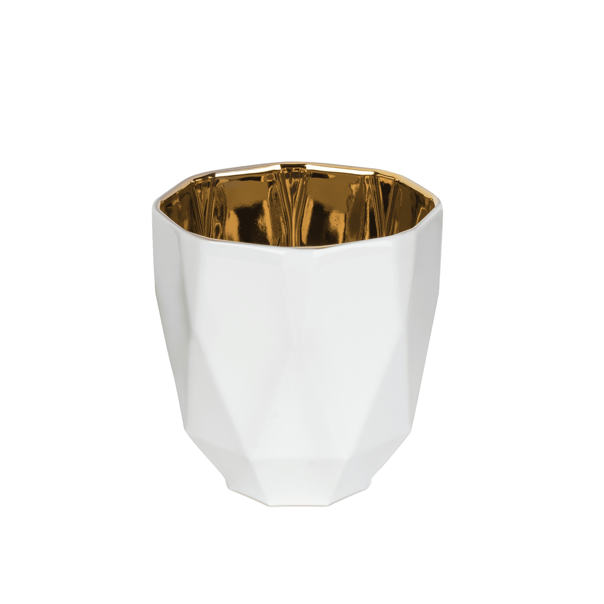 elegantes porzellan-tischlicht in weiss-gold 400ml 