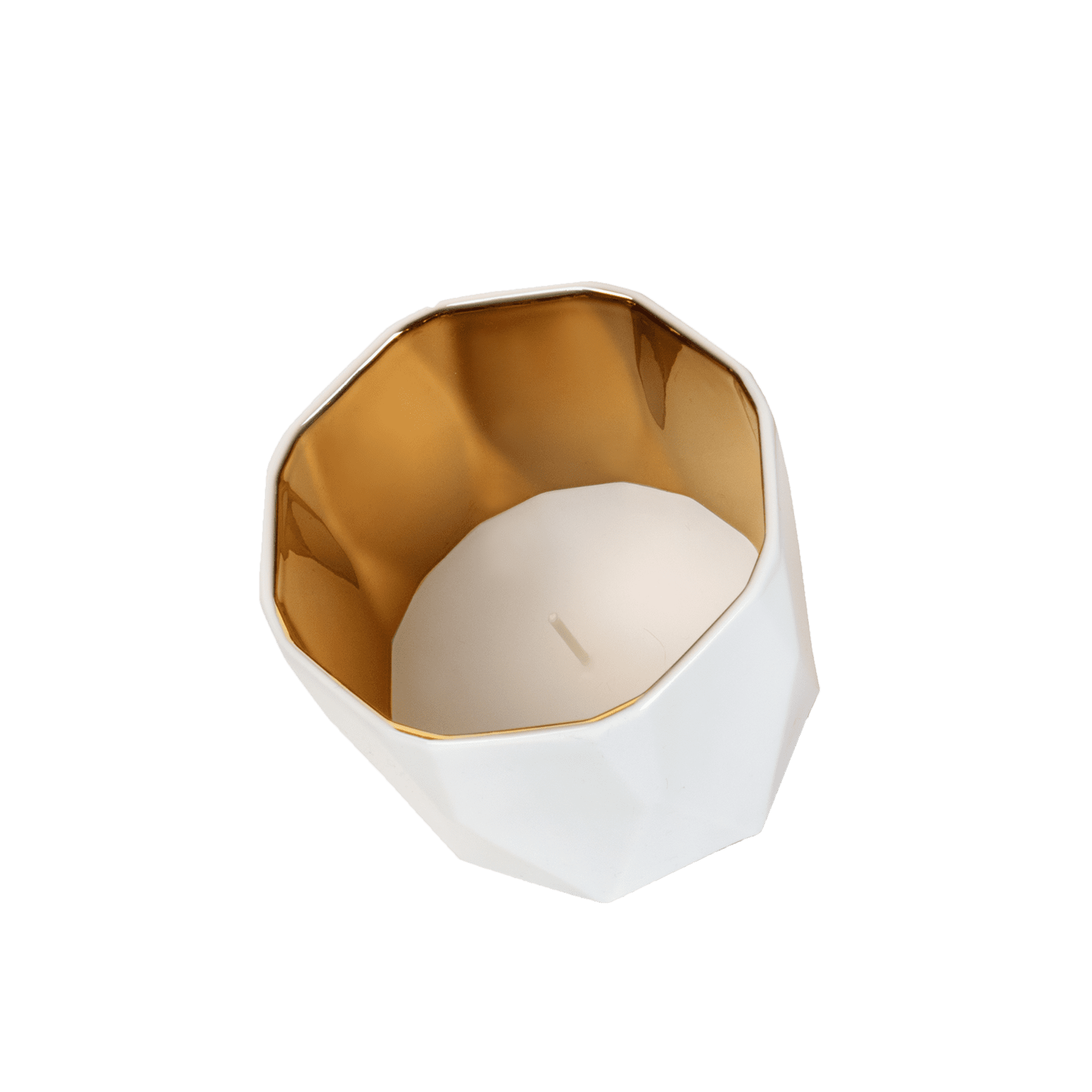 weisses windlicht mit goldener innenseite 400ml