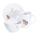 Dschungel Kindergeschirr Set mit Dschungel Tieren auf Teller, Schüssel und Tasse - Mahlwerck