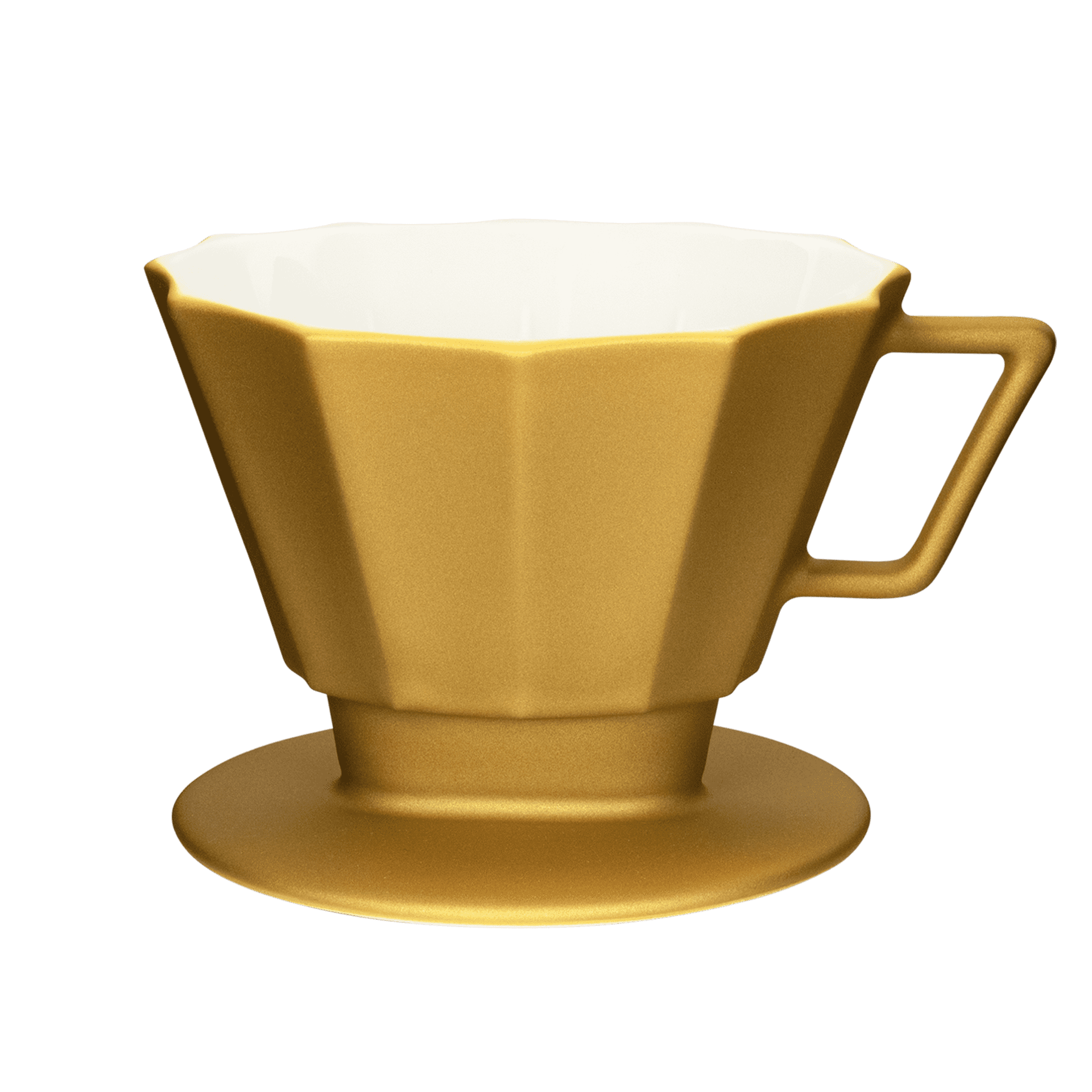 stylisher kaffee-filter im metallic look groesse 4 1x4