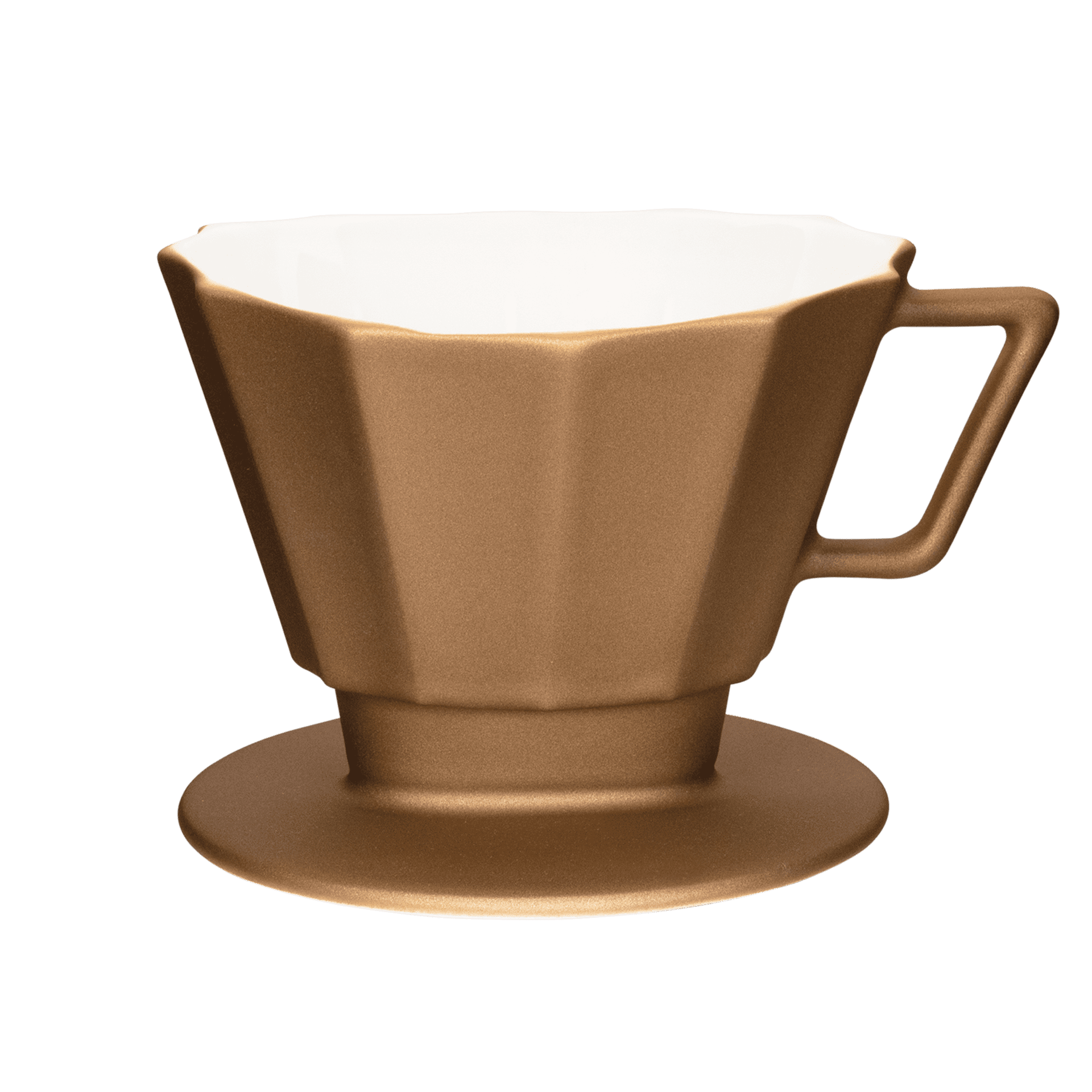 kupferfarbener kaffee-filter mit moderner form groesse 4 1x4