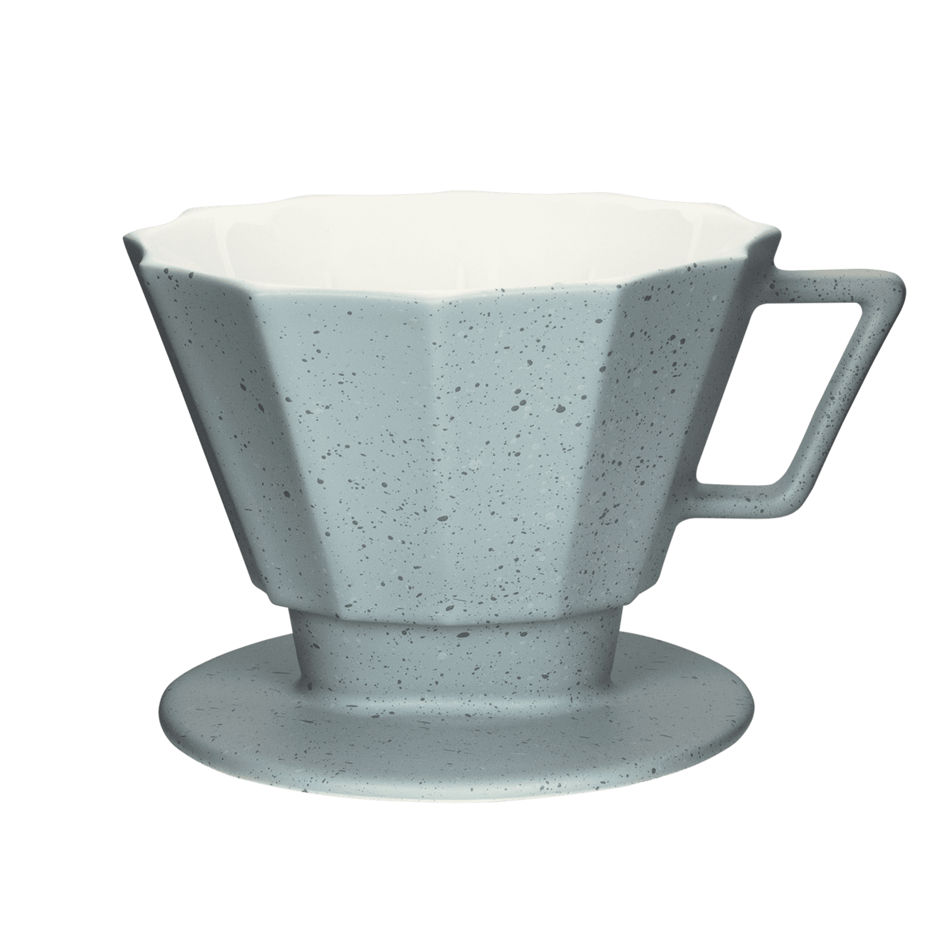 abstrakter und eckiger kaffee-filter in grau-matt groesse 4 1x4