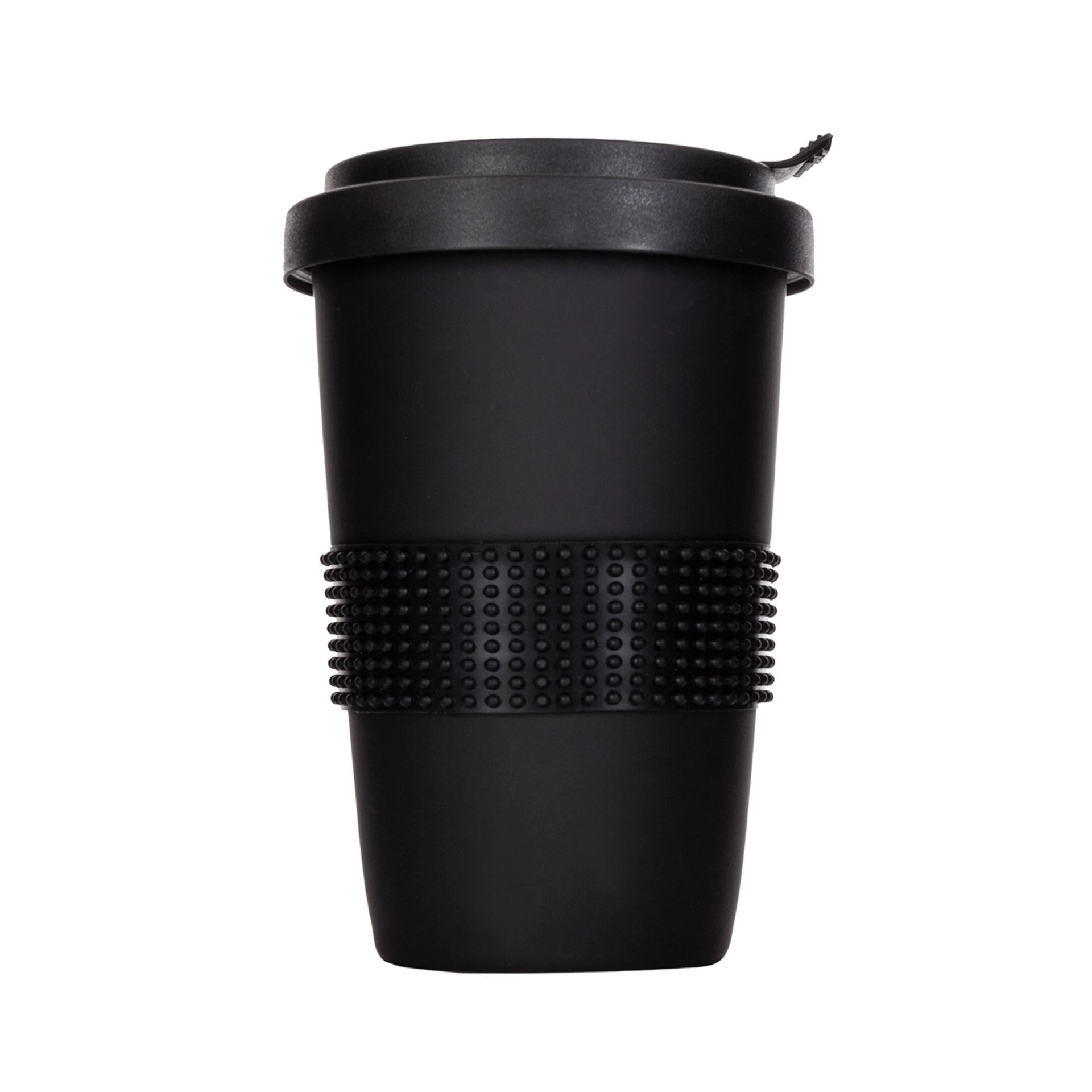 schwarzer thermo-becher mit matter oberflaeche 400ml