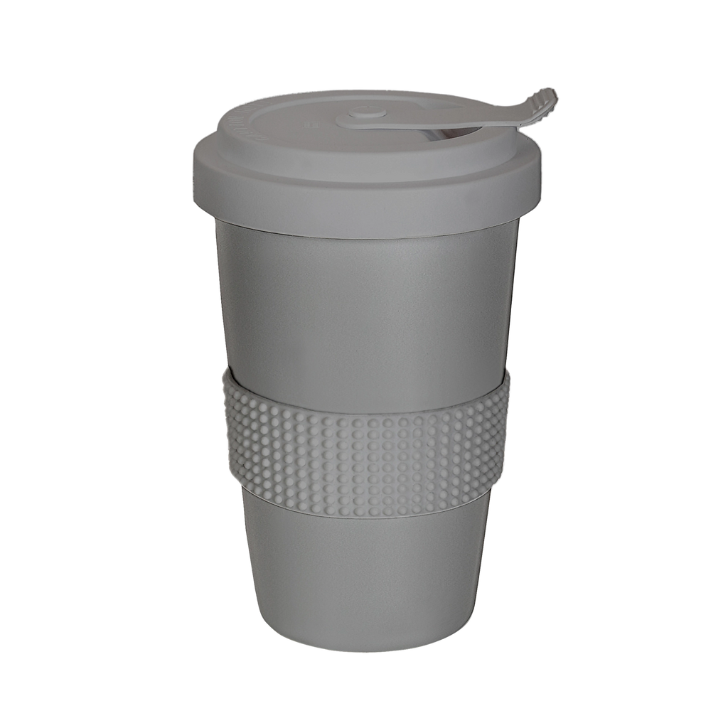 grauer coffee-to-go-becher in matt-optik 400ml