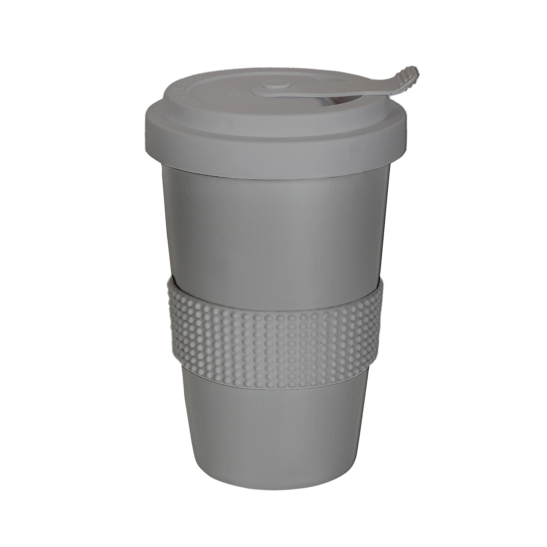 grauer coffee-to-go-becher in matt-optik 400ml
