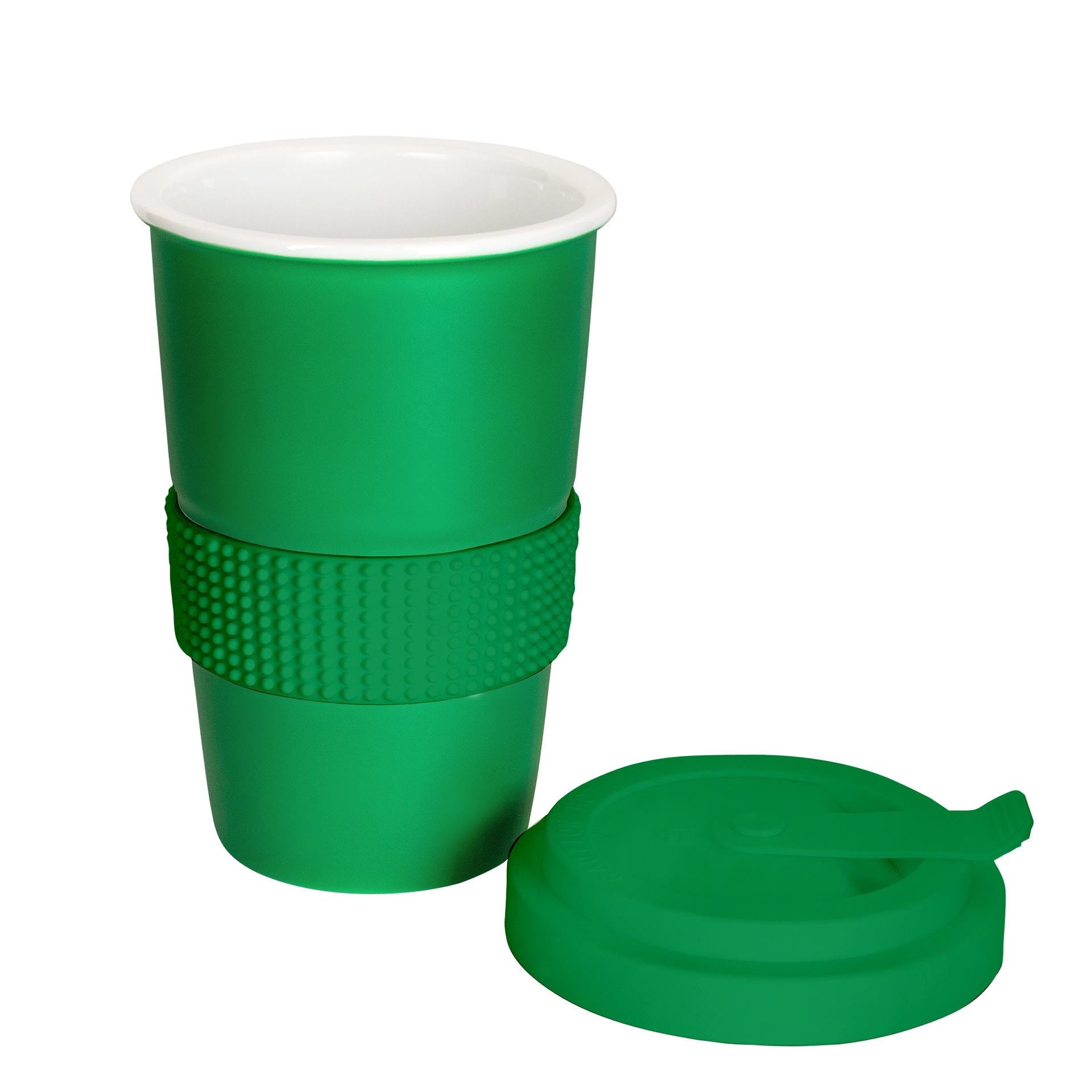 wiederverwendbare Reisetasse mit trinkdeckel in gruen 400ml