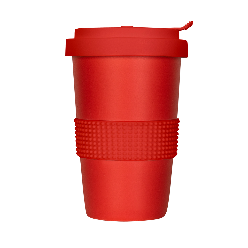 nachhaltiger reise-becher in rot 400ml