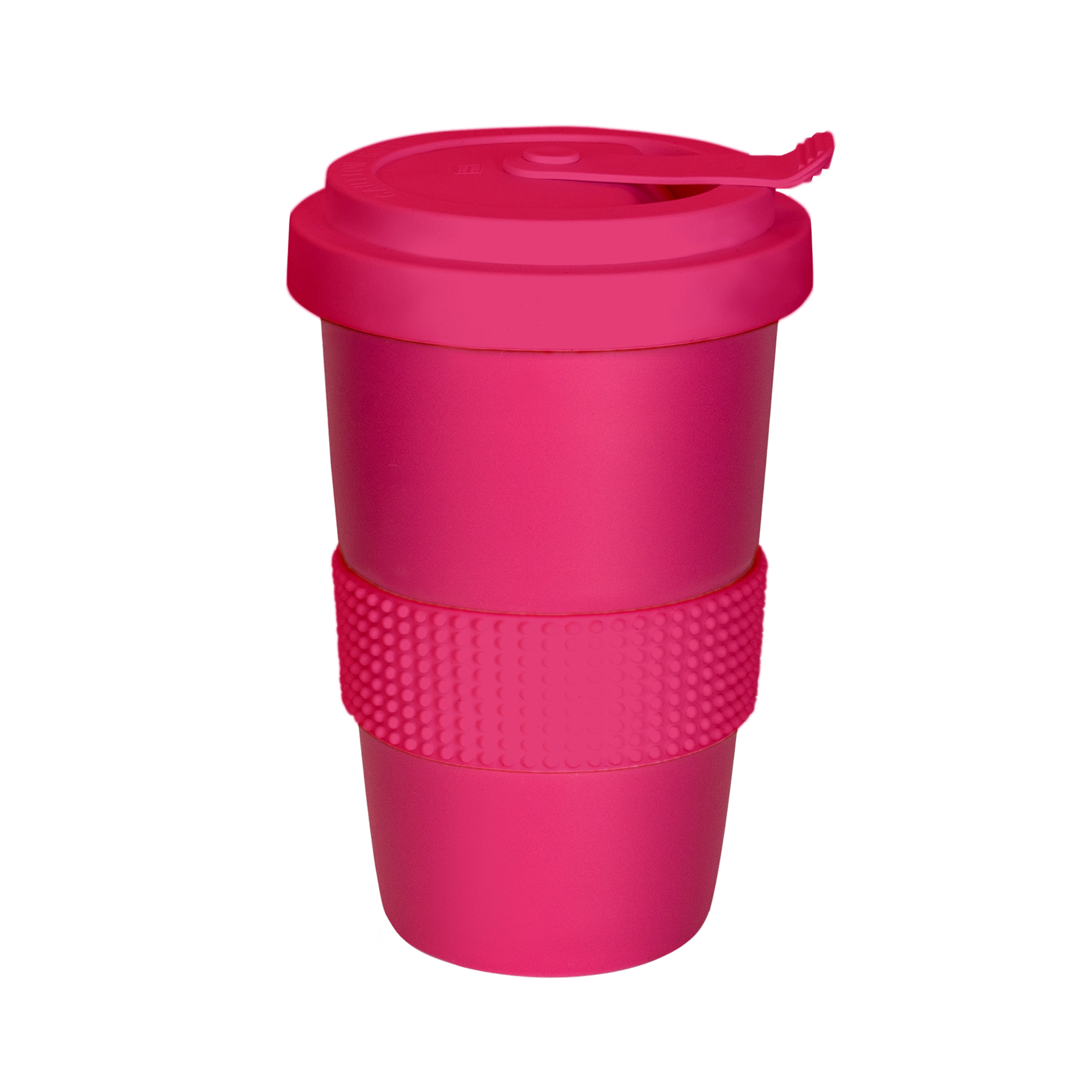 Tasse to-go in knalligem pink zum wiederverwenden 400ml